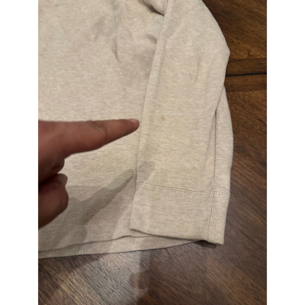 Polo Ralph Lauren Mens XL Quarter Zip Pullover Sweater Beige Heather Pony Logo - Picture 4 of 9